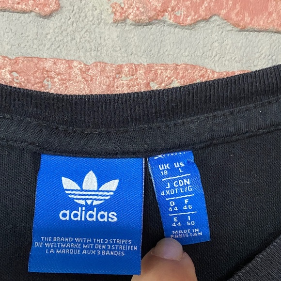 Adidas Black Tee with White Logo - Picture 2 of 6